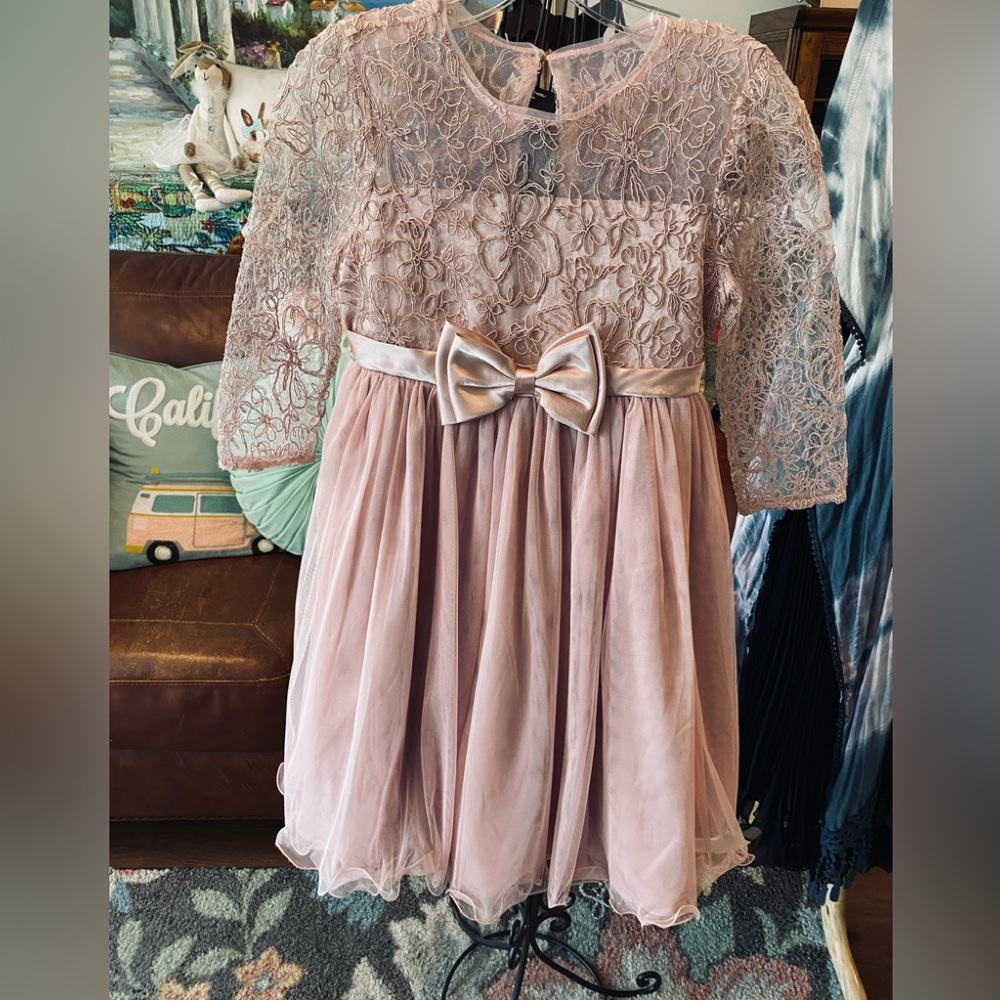 Pink Lacey fluffy formal Dress